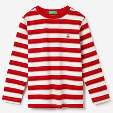 Load image into Gallery viewer, Red Striped Full Sleeves T-Shirt
