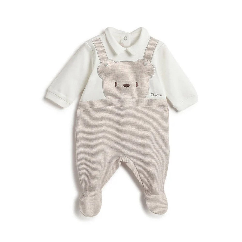 Beige Full Sleeves Bear Footsie
