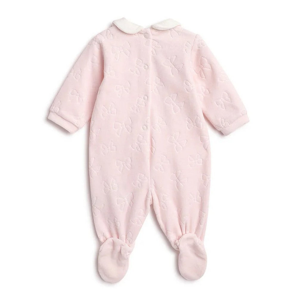 Pink Full Sleeves Applique Footsie