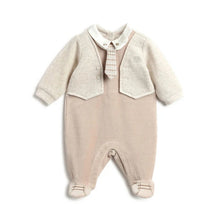 Load image into Gallery viewer, Beige Full Sleeves Footsie With Tie
