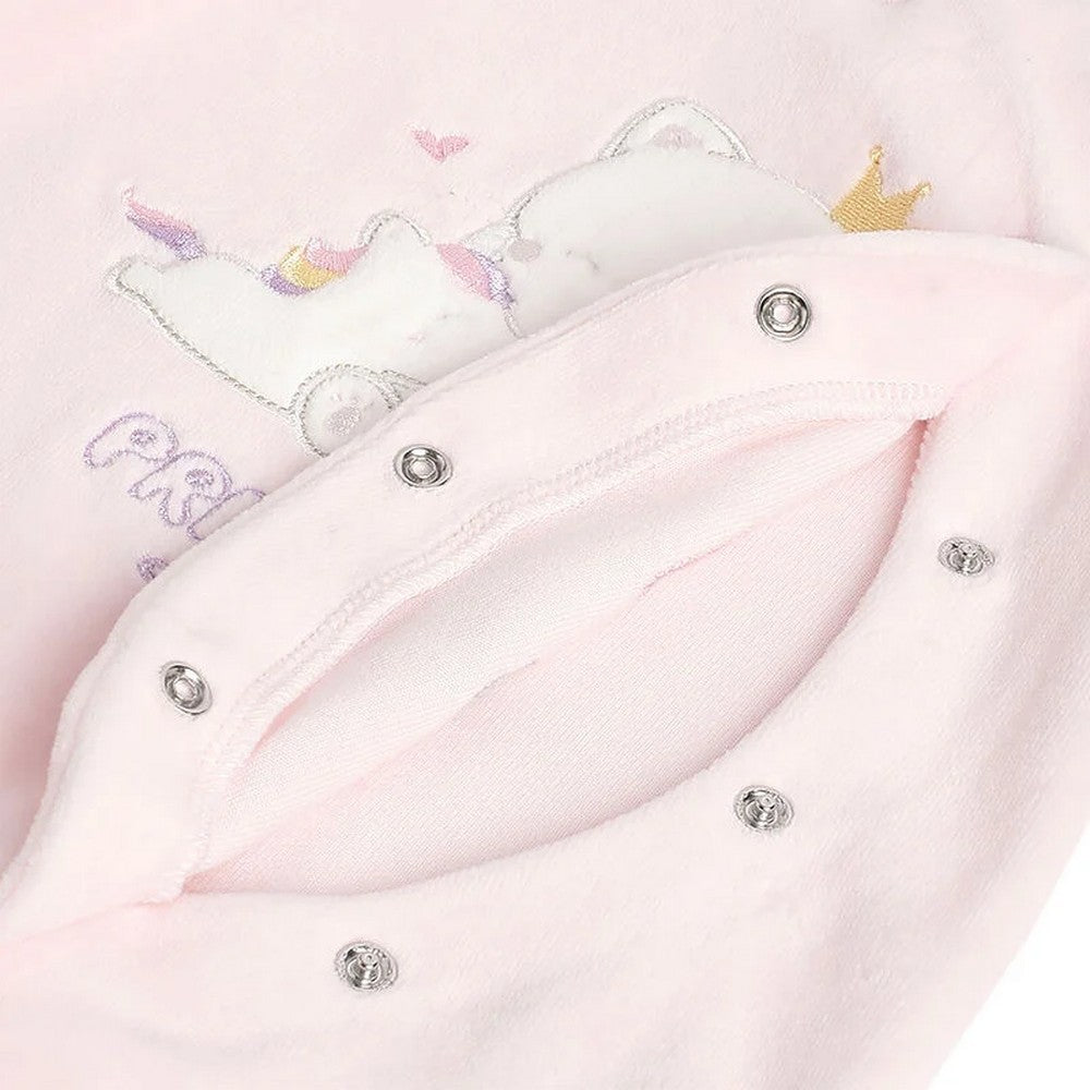 Pink Full Sleeves Printed Footsie