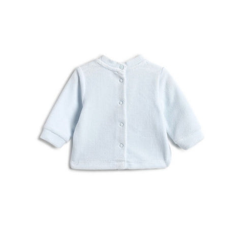 Blue Applique Full Sleeves Set