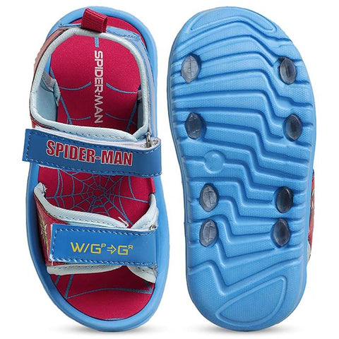 Red Spiderman Theme Velcro Closure Sandals