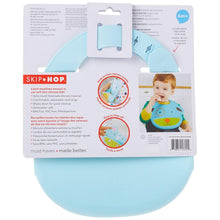 Load image into Gallery viewer, Blue Zoo Fold &amp; Go Silicone Bib

