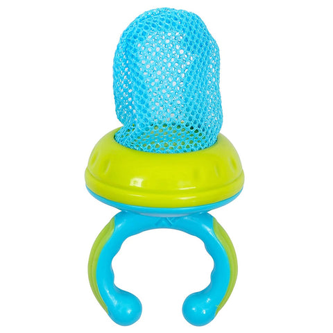 Blue Fruit And Food Nibbler 2 In 1 With Mesh And Silicone Sac