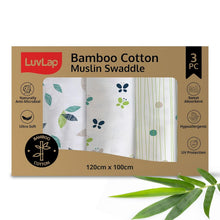 Load image into Gallery viewer, Bamboo Cotton Muslin Baby Swaddles Set- Pack Of 3
