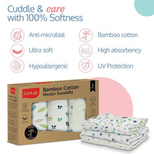 Load image into Gallery viewer, Bamboo Cotton Muslin Baby Swaddles Set- Pack Of 3
