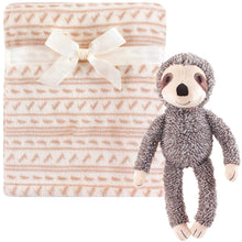 Load image into Gallery viewer, Brown Printed Blanket With Soft Toy
