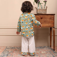 Load image into Gallery viewer, Green Rainbow Theme Cotton Full Sleeves Nightsuit
