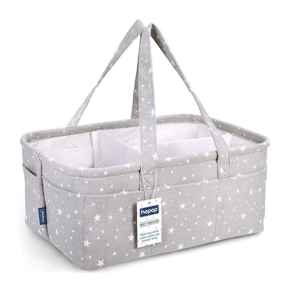Pink And Grey Baby Diaper Caddy Organizer