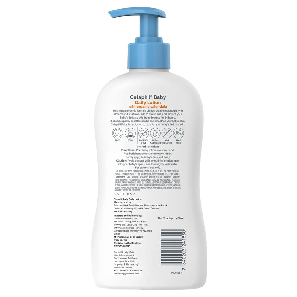 Baby Daily Lotion With Organic Calendula -400ml