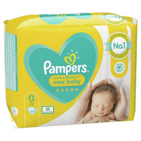 Size 0 Pampers Premium Protection Diaper - 24 Pieces (1-3 kg)