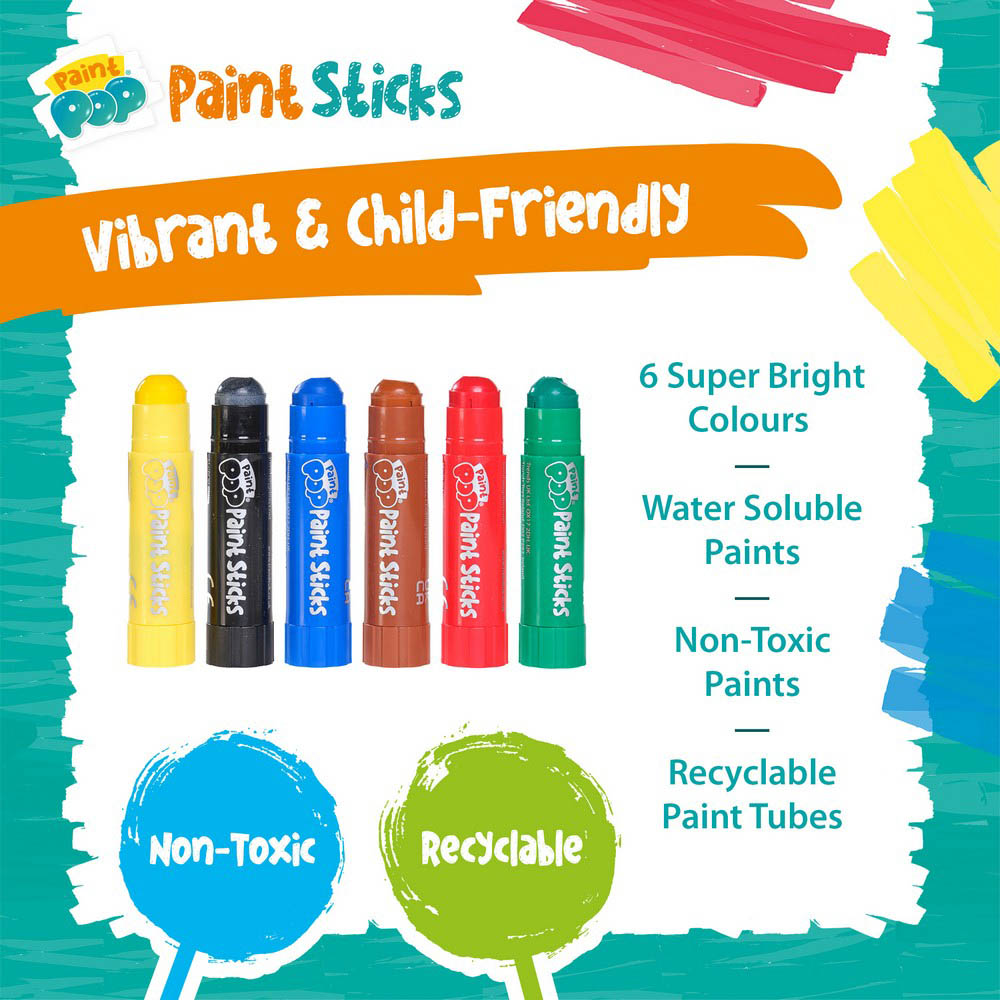 Paint Pop Classic Quick Dry Paint Sticks- 6 Pack