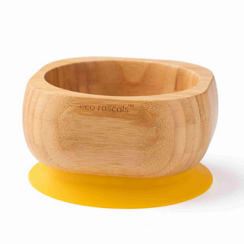 Yellow Bamboo Bowl and Spoon Set