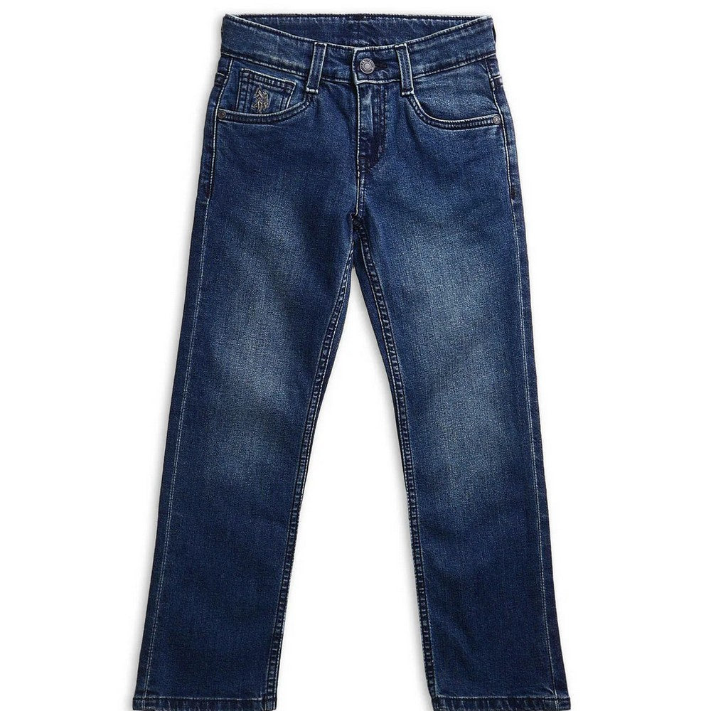 Denim Stone Washed Relaxed Fit Jeans