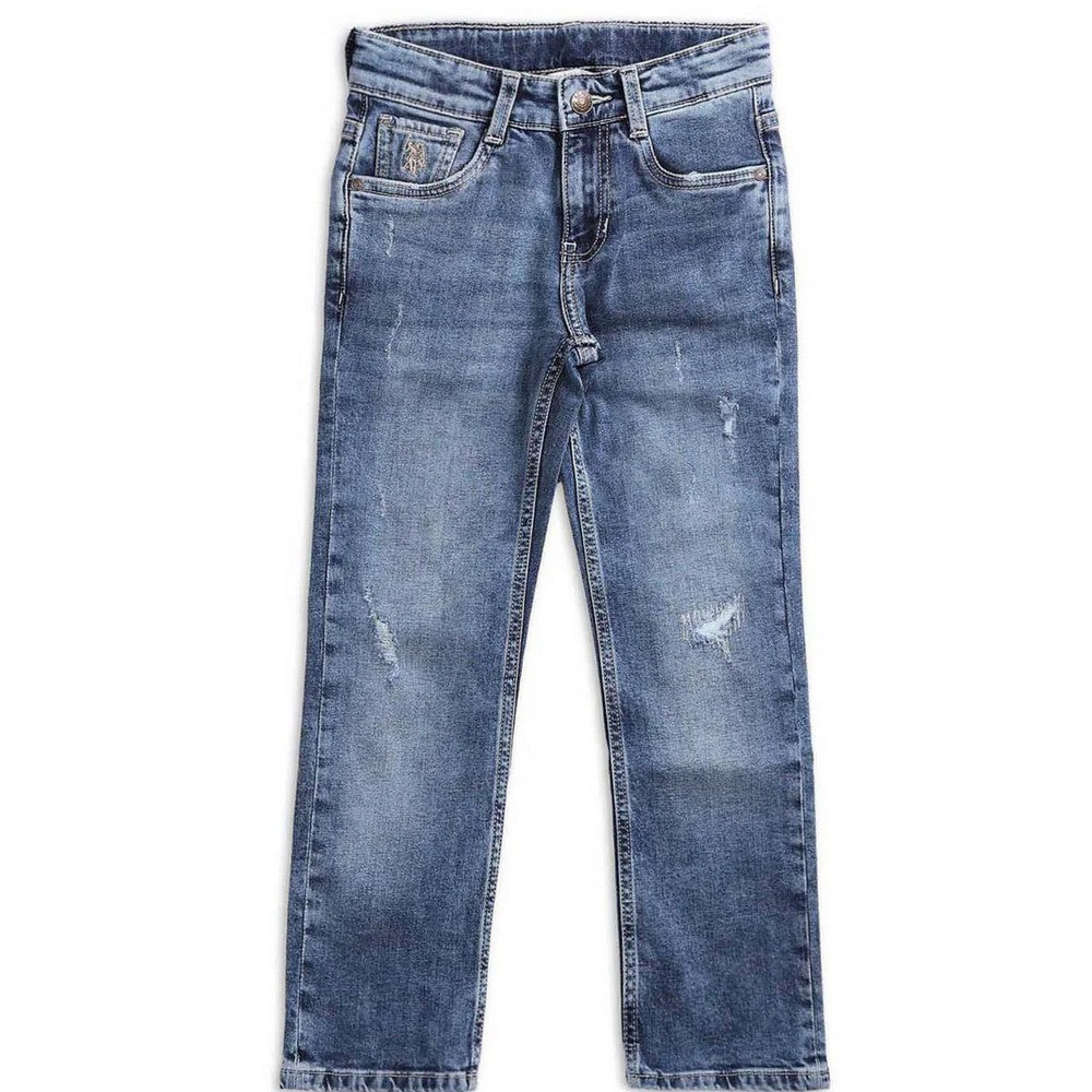 Denim Whiskered Relaxed Fit Jeans