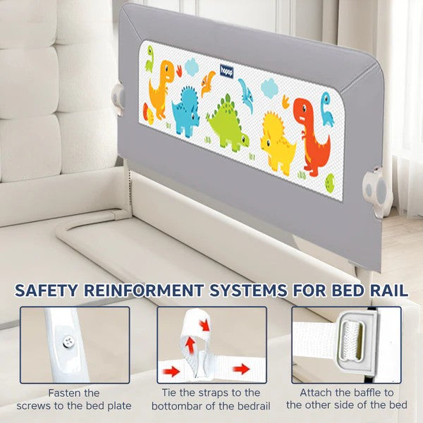 Grey Secure Sleep Baby Bed Rail Guard