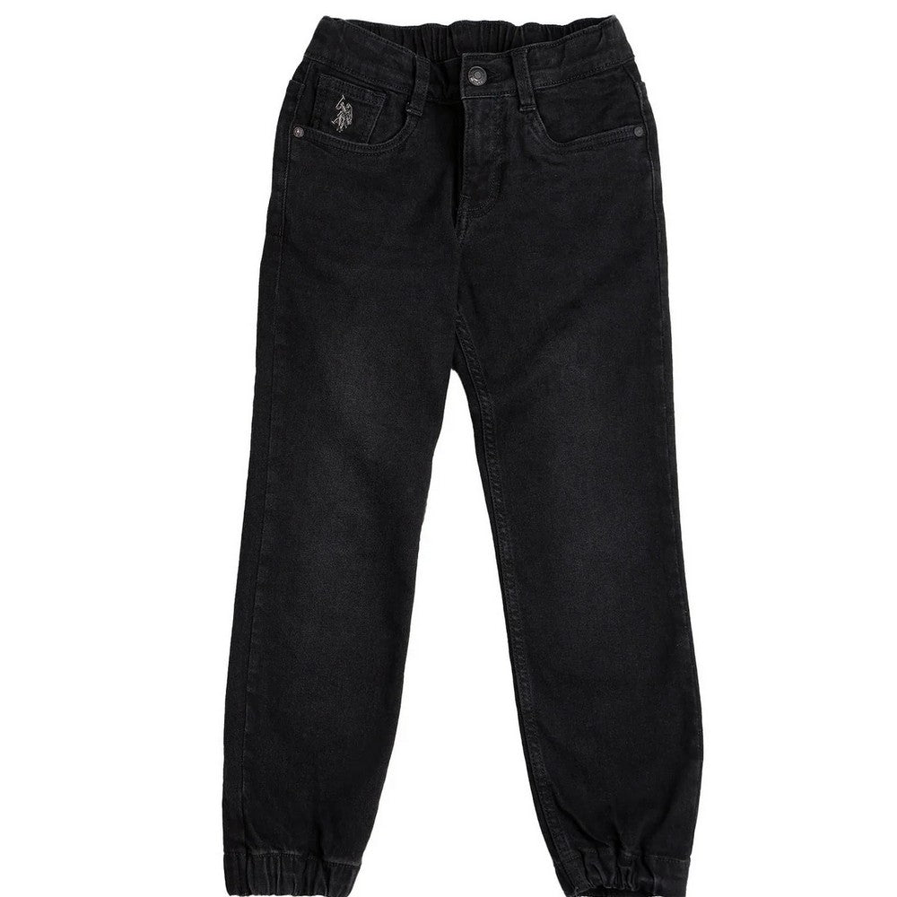 Black Stone Washed Relaxed Fit Jeans