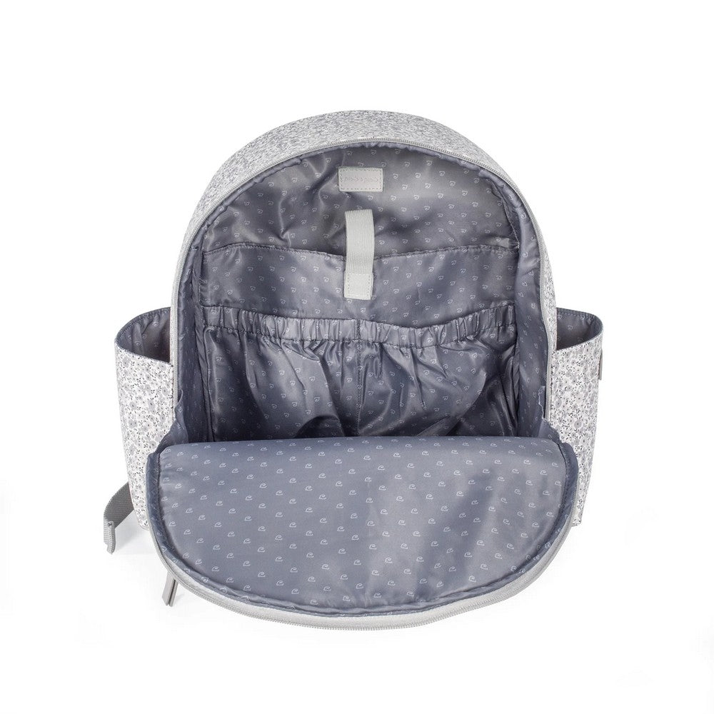 Grey Flower Mellow Backpack Diaper Changing Bag