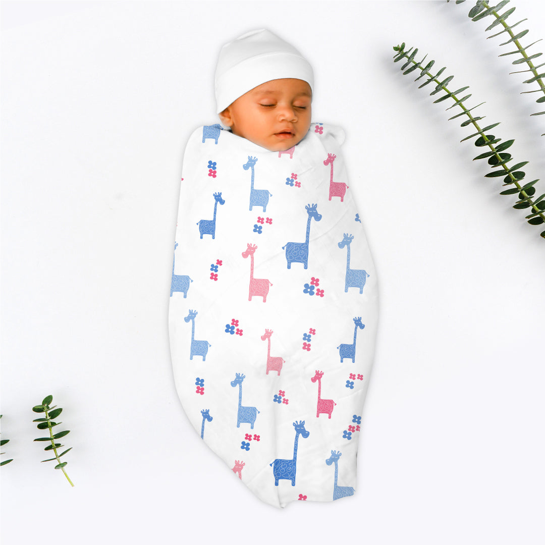 Giraffe Design Muslin Swaddle Wrap