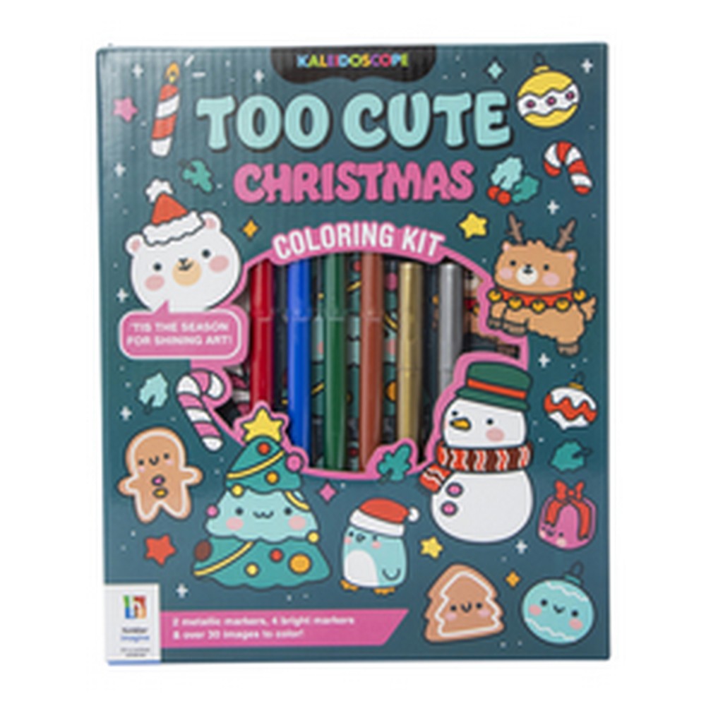 Kaleidoscope Too Cute Christmas Coloring Book Kit