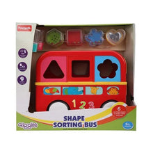 Load image into Gallery viewer, Red Giggles Shape Sorting Bus Toy
