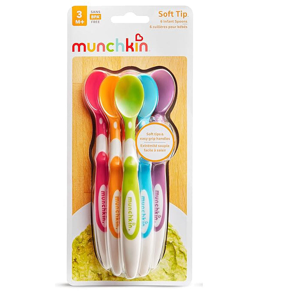 Multicolour Infant Soft Tip Spoons - Pack of 6
