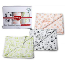 Load image into Gallery viewer, White Animal Muslin Baby Swaddle Pack Of 3
