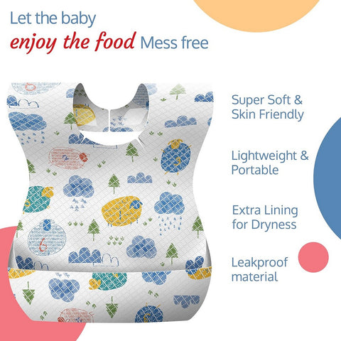 Disposable Soft Travel Baby Bibs- Pack Of 20