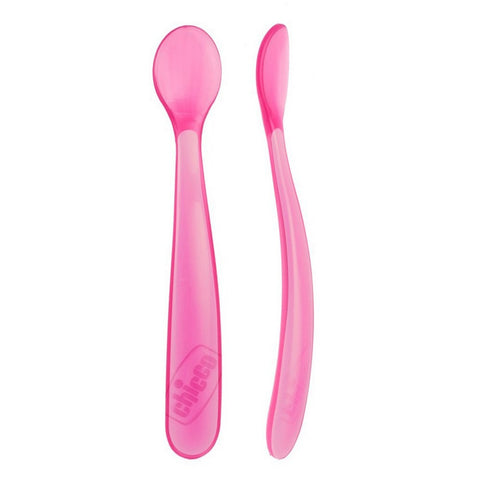 Chicco Soft Silicone Spoon Pack Of 2 - Pink