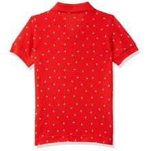 Load image into Gallery viewer, Red All Over Printed Cotton Polo T-Shirt

