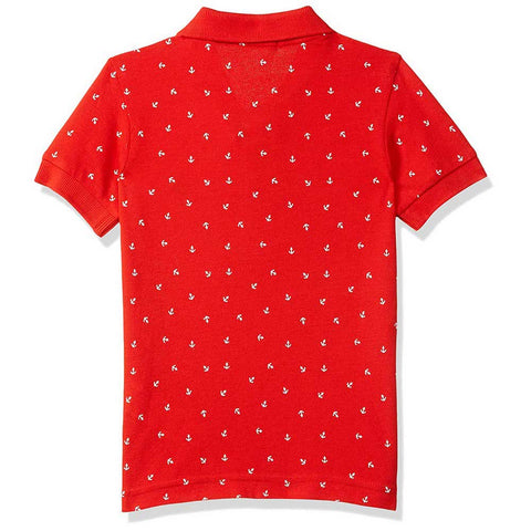 Red All Over Printed Cotton Polo T-Shirt