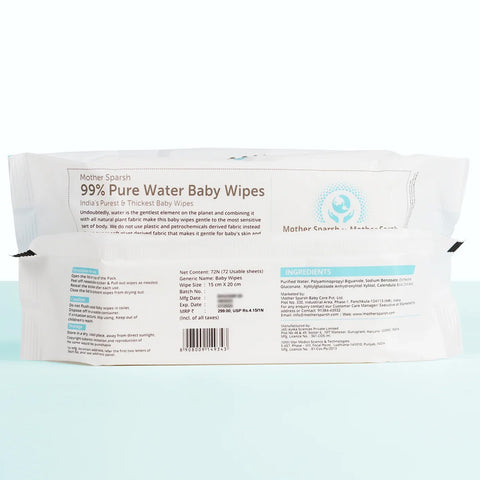 Mother Sparsh 99% Water Wipes 72pcs