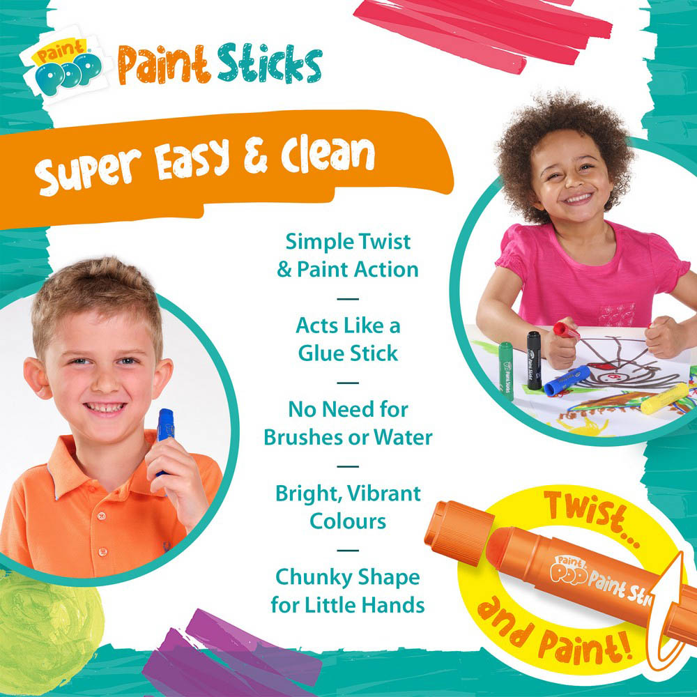 Paint Pop Classic Quick Dry Paint Sticks- 6 Pack