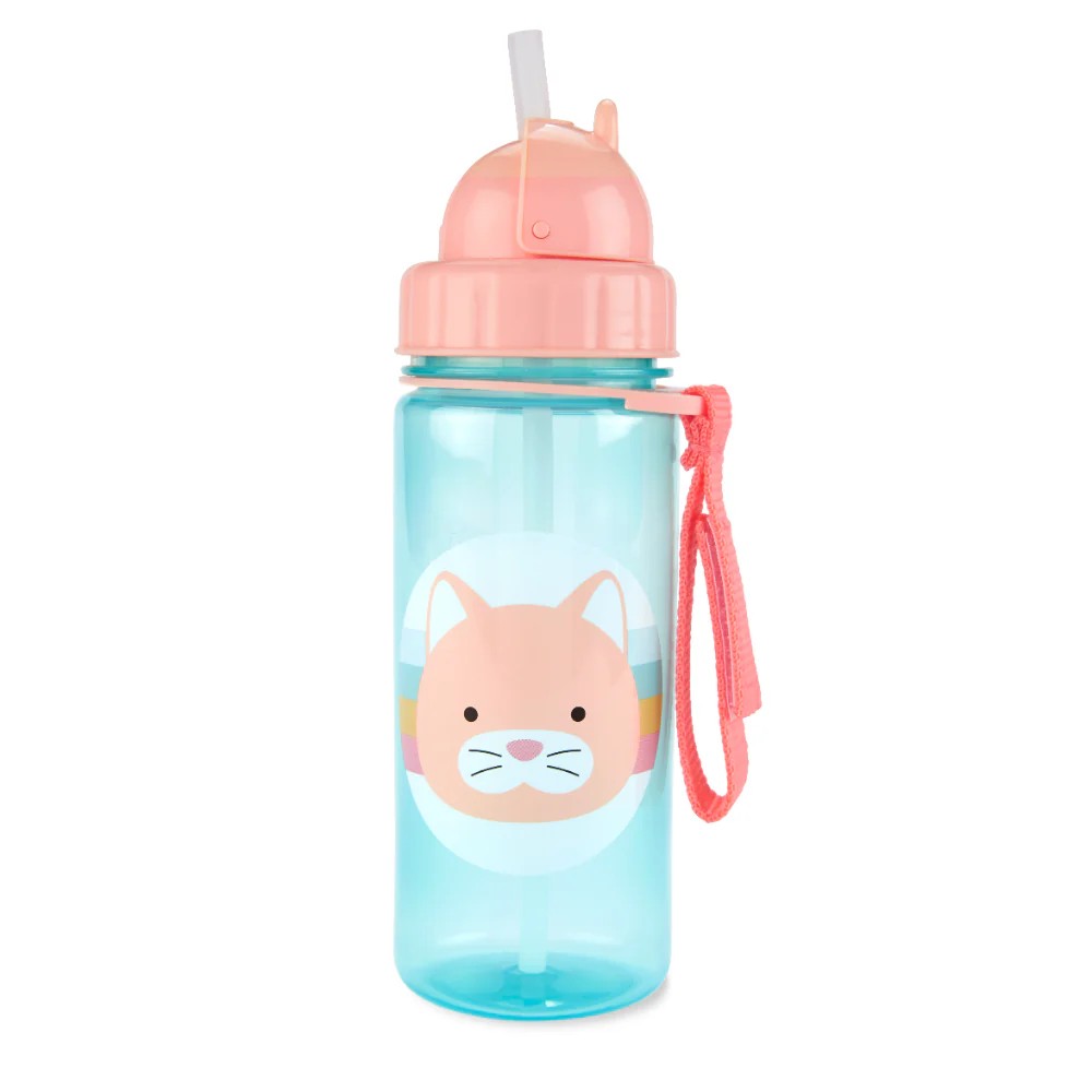 Blue Cat Theme Skip Hop Zoo Straw Bottle