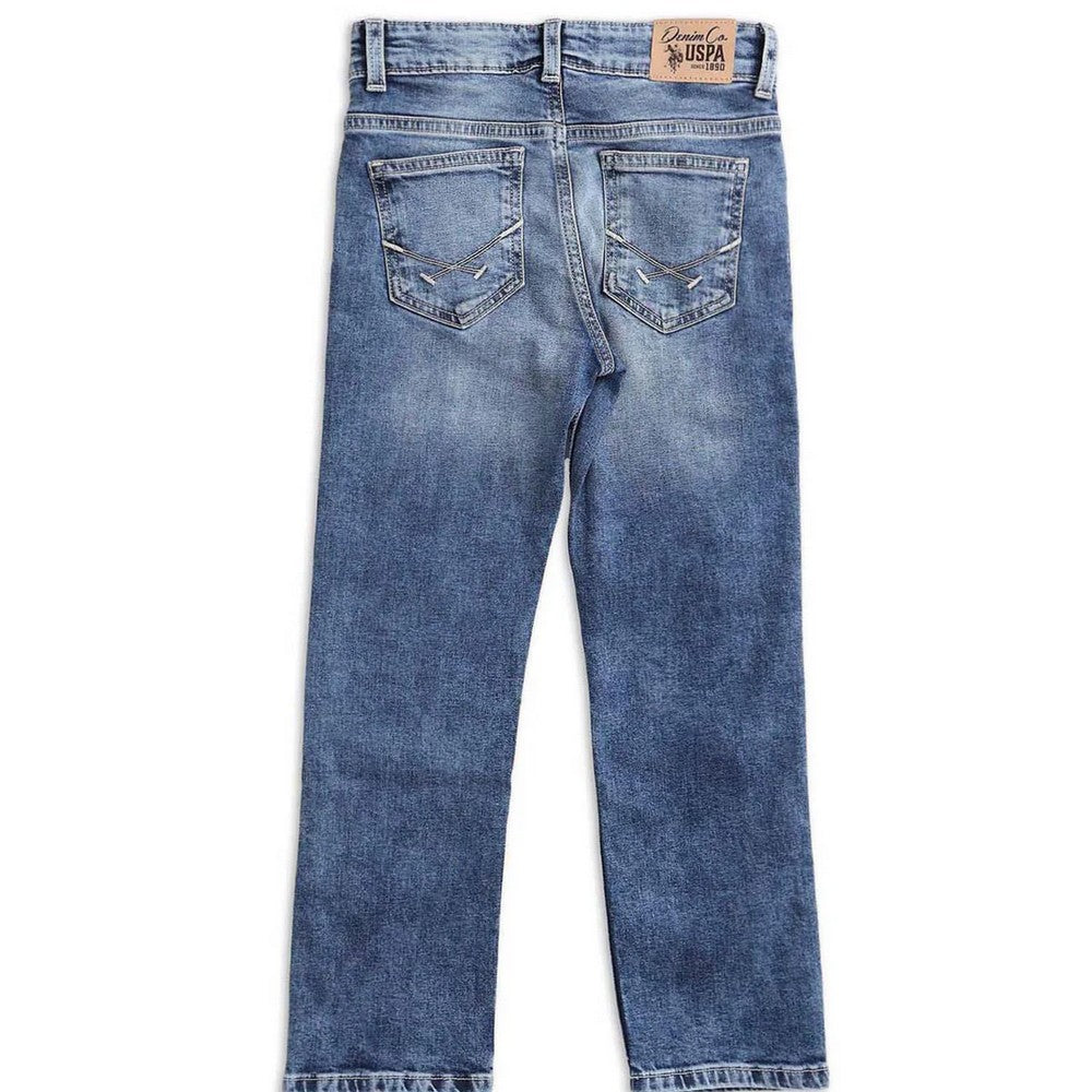 Denim Whiskered Relaxed Fit Jeans