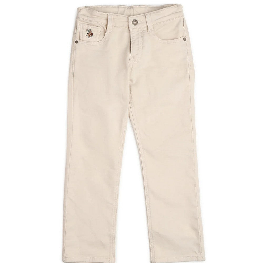 Beige Mid Rise Relaxed Fit Jeans