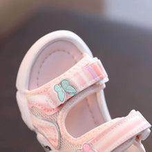 Load image into Gallery viewer, Pink Butterfly Velcro Strap Sandals
