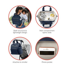 Load image into Gallery viewer, Midnight Navy Mainframe Backpack Diaper Bags
