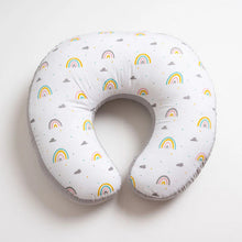 Load image into Gallery viewer, Grey Follow The Rainbow Theme Nursing Pillow
