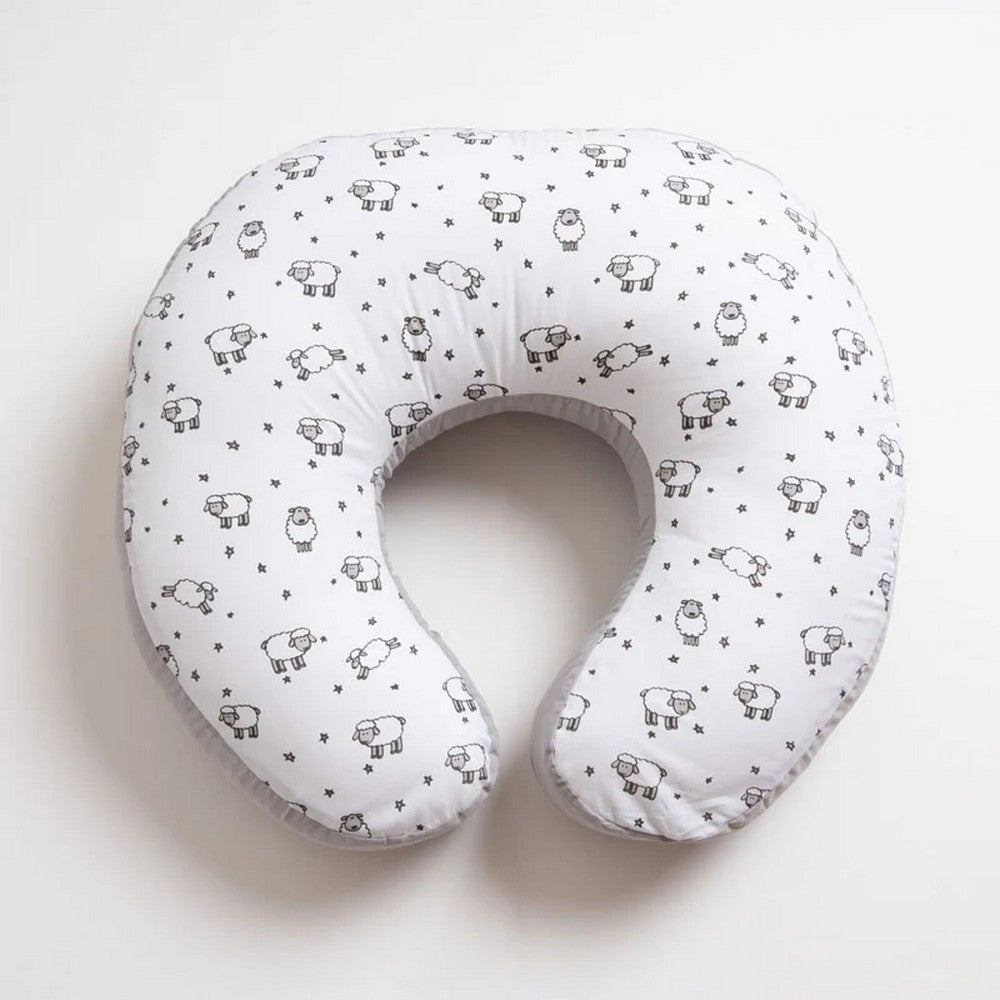 Grey Counting Sheep Theme Nursing Pillow