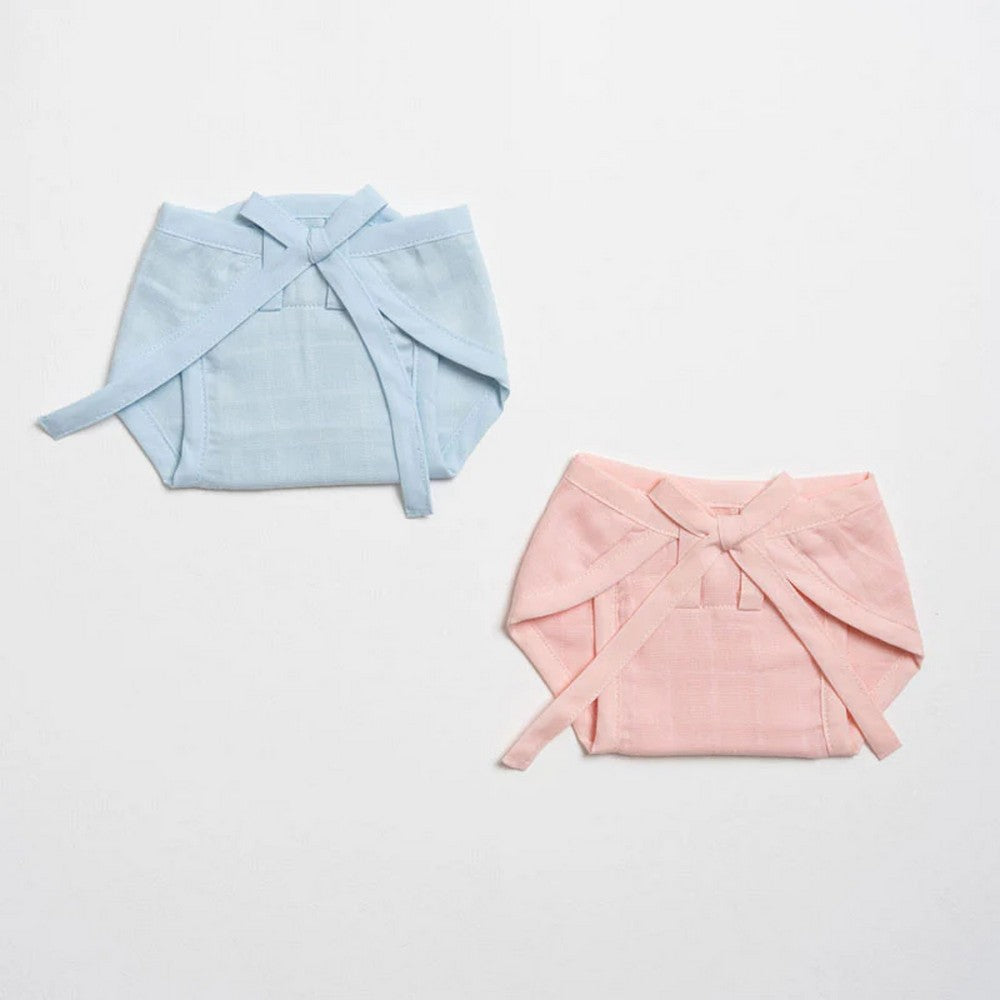 Blue And Pink Muslin Nappy - Pack Of 2