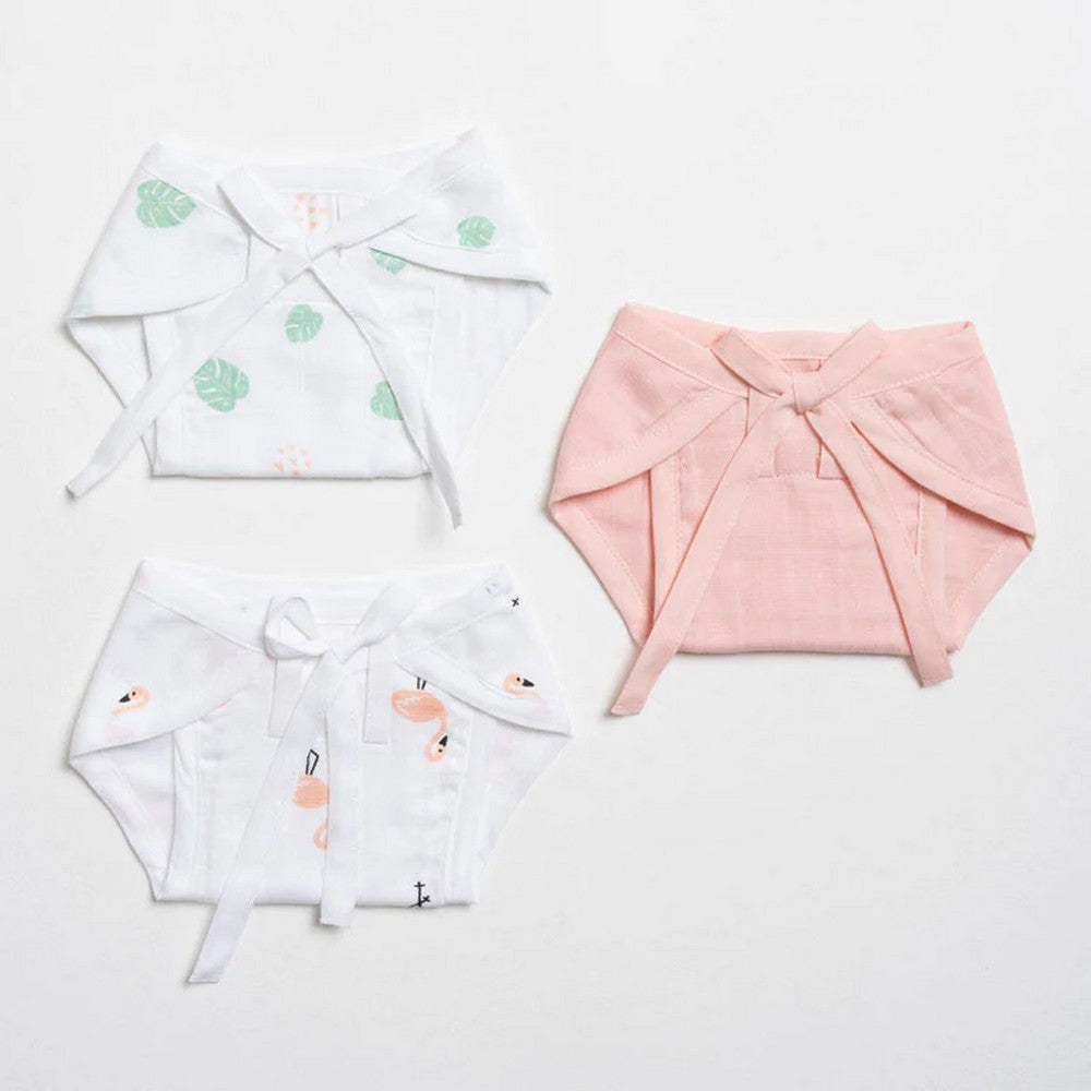 Tropical Flamingo Theme Muslin Nappy - Pack Of 3