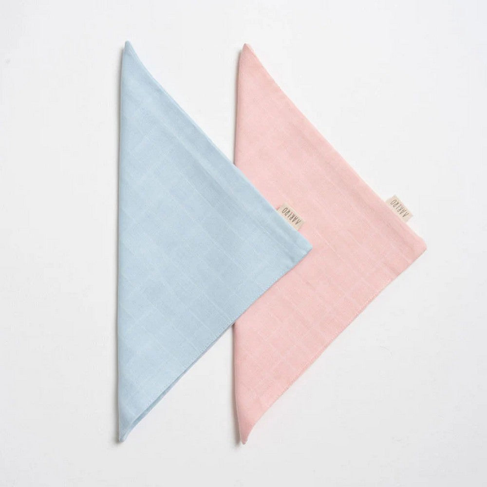 Pink And Blue Muslin Washcloth - Pack Of 2