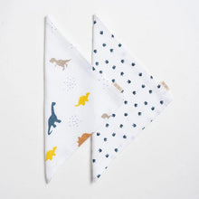 Load image into Gallery viewer, White Little Dino Theme Muslin Washcloth - Pack Of 2
