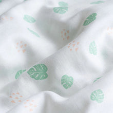 Load image into Gallery viewer, Tropical Leaves Theme Muslin Swaddle
