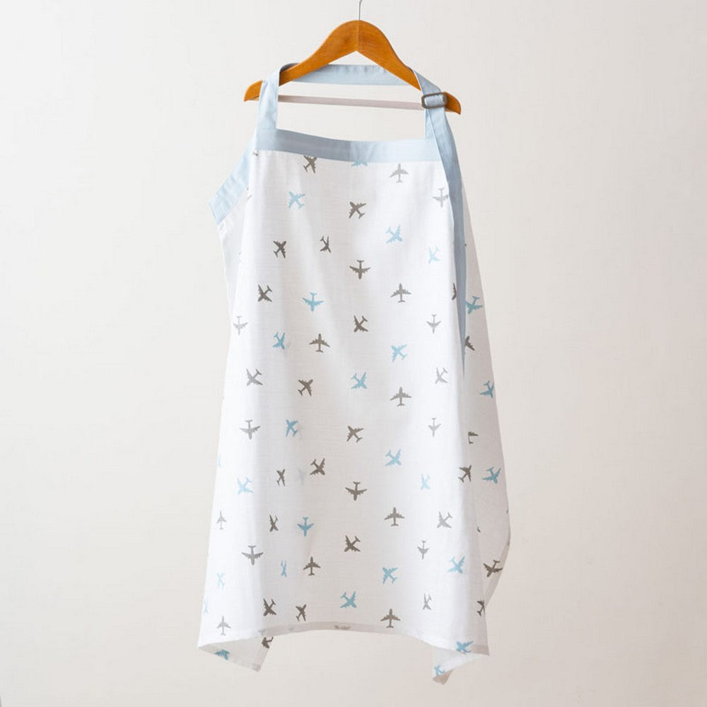 White Airplane Theme Nursing Apron