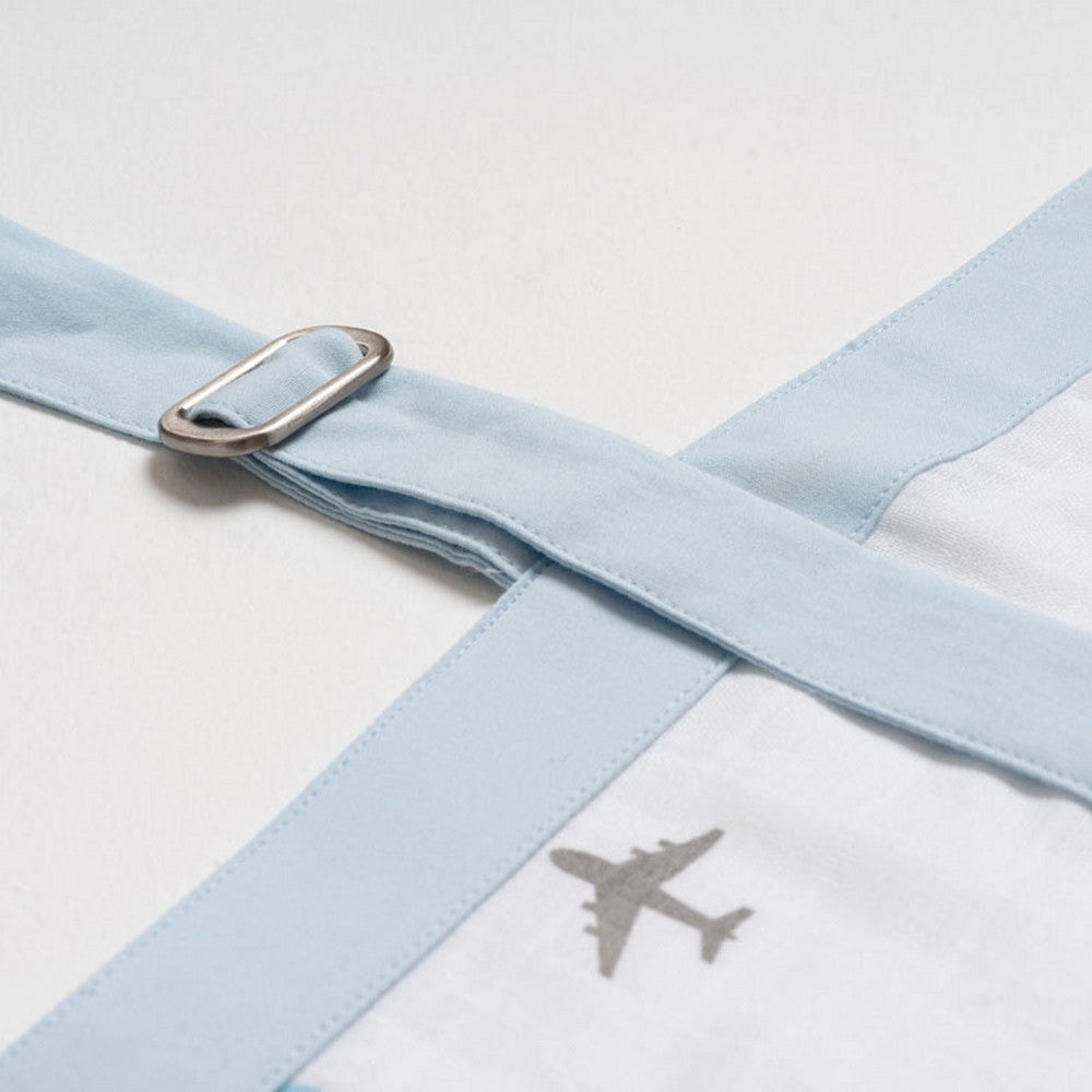 White Airplane Theme Nursing Apron