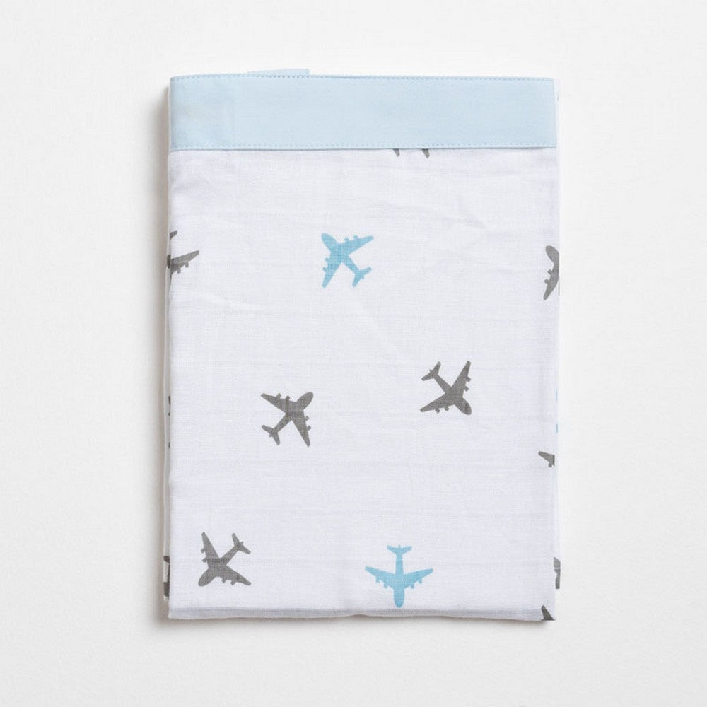 White Airplane Theme Nursing Apron