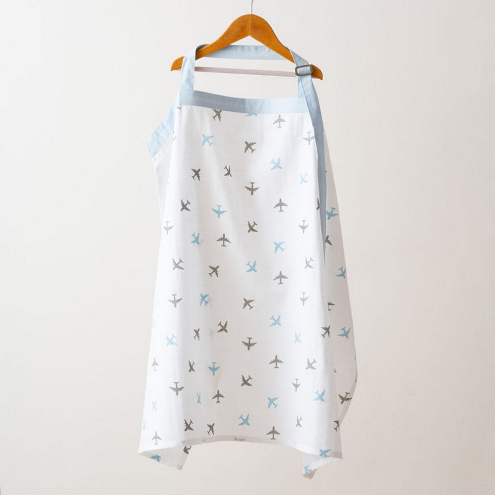 White Airplane Printed Nursing Covers Pack Of 2